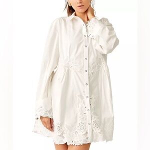 Free People Women's Constance Mini Dress , Size M,  Color White, NWOT